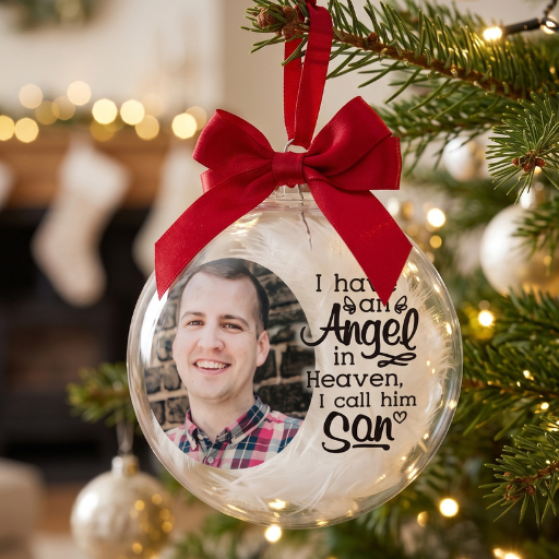 Customisable Memorial Bauble – Add Your Own Words & Photo