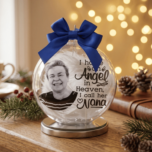 Personalised Memorial Photo Bauble - I have an angel in heaven