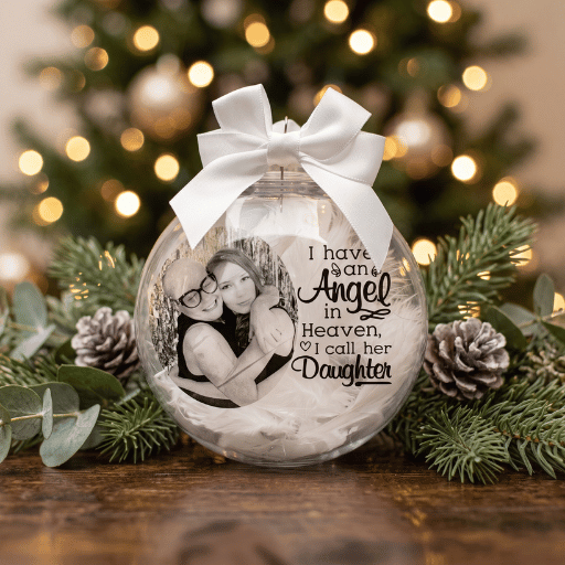 Personalised Memorial Photo Bauble - I have an angel in heaven