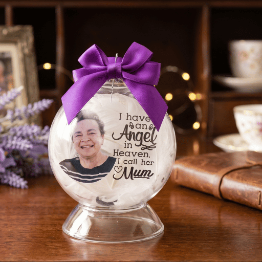 Personalised Memorial Photo Bauble - I have an angel in heaven