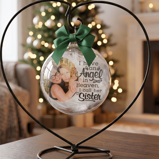 Personalised Memorial Photo Bauble - I have an angel in heaven