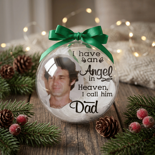 Personalised Memorial Photo Bauble - I have an angel in heaven