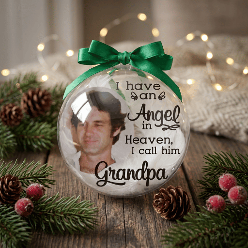 Personalised Memorial Photo Bauble - I have an angel in heaven